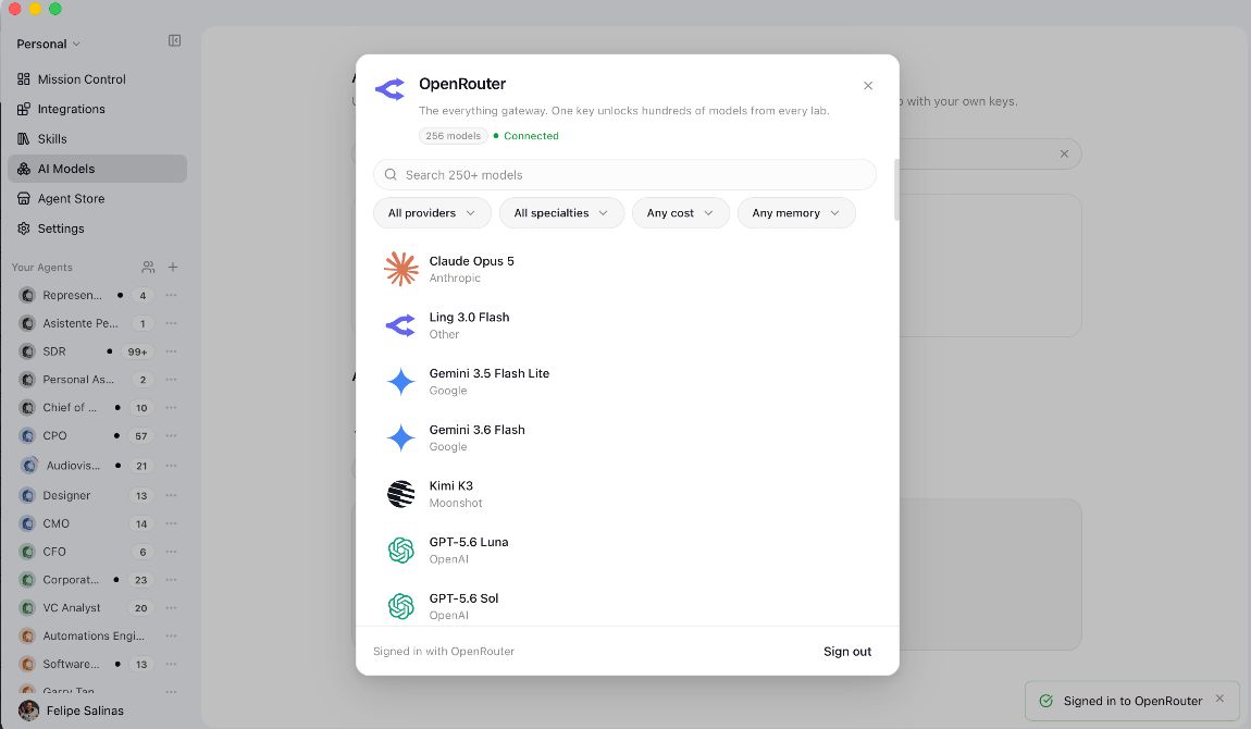 OpenRouter connected in houston